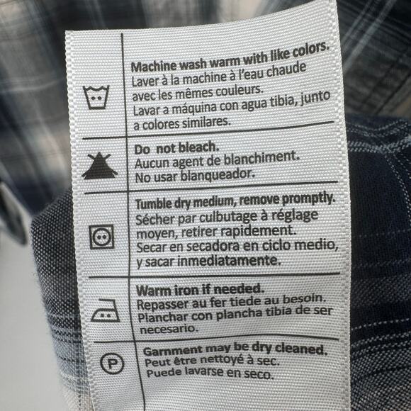 Carhartt Relaxed Fit 100% Cotton Men's Navy Plaid Shirt 2XL Fall 2018 Button-Up - Picture 6 of 12